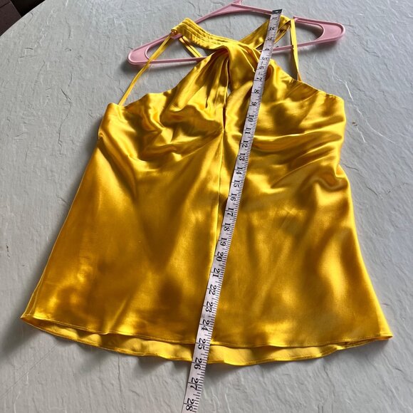 Veronica Beard Stewart Charmeuse Silk Top in Bright Sunset Yellow Size 6 - Picture 10 of 11
